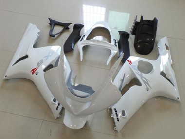 Weiß mit Silber Aufkleber 2003-2004 Kawasaki ZX6R Motorrad Verkleidung