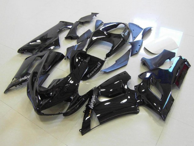 Glänzendes Schwarz Silber Aufkleber 2005-2006 Kawasaki ZX6R Motorrad Verkleidung