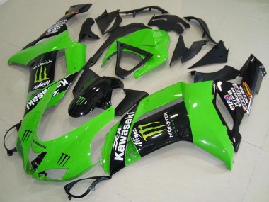 Monster Grün 2007-2008 Kawasaki ZX6R Motorrad Verkleidung