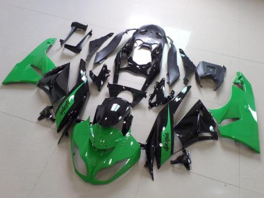 Grün Glänzendes Schwarz 2009-2012 Kawasaki ZX6R Motorrad Verkleidung