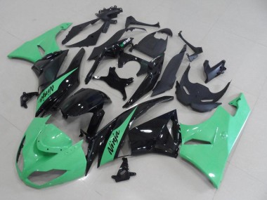 Hellgrün Glänzendes Schwarz 2009-2012 Kawasaki ZX6R Motorrad Verkleidung