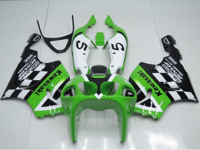 Grün Weiß Schwarz 5 1996-2003 Kawasaki ZX7R Motorrad Verkleidung
