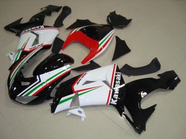 Weiß Rot Schwarz Grün 2006-2007 Kawasaki ZX10R Motorrad Verkleidung