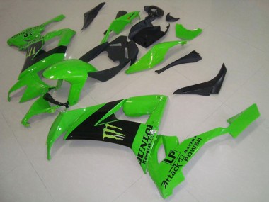 Grün Schwarz Monster Dunlop 2008-2010 Kawasaki ZX10R Motorrad Verkleidung