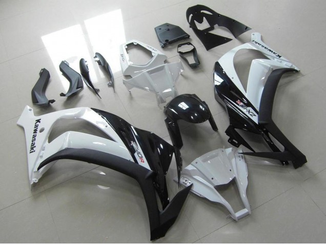 Weiß Glänzendes Schwarz 2011-2015 Kawasaki ZX10R Motorrad Verkleidung