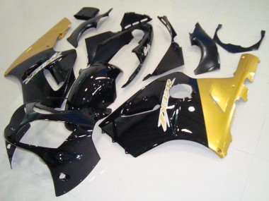 Glänzendes Schwarz Gold 2000-2001 Kawasaki ZX12R Motorrad Verkleidung