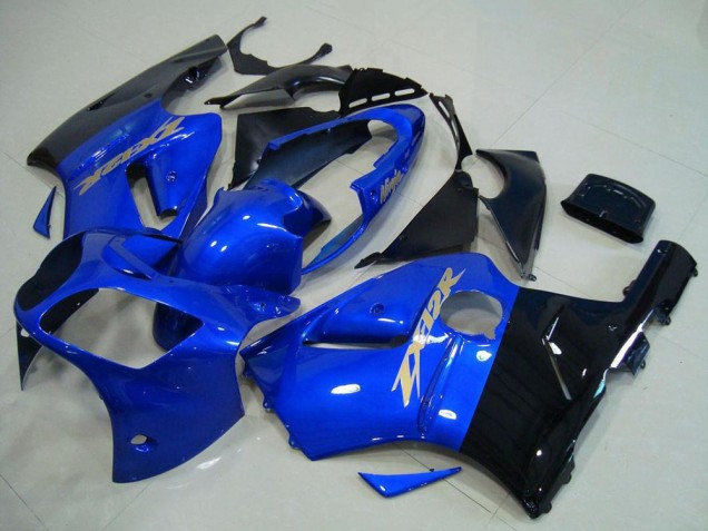 Blau Glänzendes Schwarz 2000-2001 Kawasaki ZX12R Motorrad Verkleidung