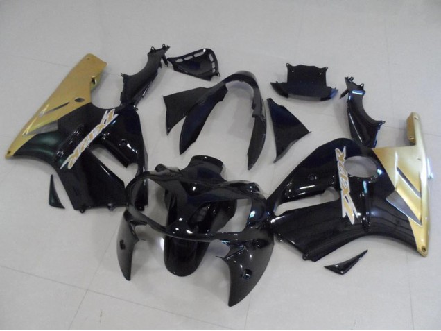 Glänzendes Schwarz Gold 2002-2006 Kawasaki ZX12R Motorrad Verkleidung Kit