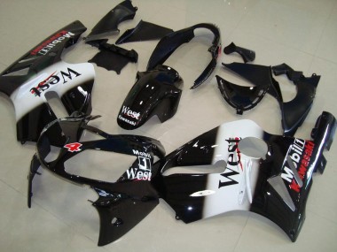 Glänzendes Schwarz Weiß West Rot 2002-2006 Kawasaki ZX12R Motorrad Verkleidung