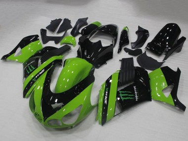 Grün Glänzendes Schwarz Monster 2006-2011 Kawasaki ZX14R ZZR1400 Motorrad Verkleidung