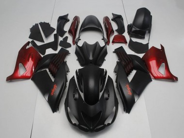 Matt Schwarz Rot Ninja 2006-2011 Kawasaki ZX14R ZZR1400 Motorrad Verkleidung