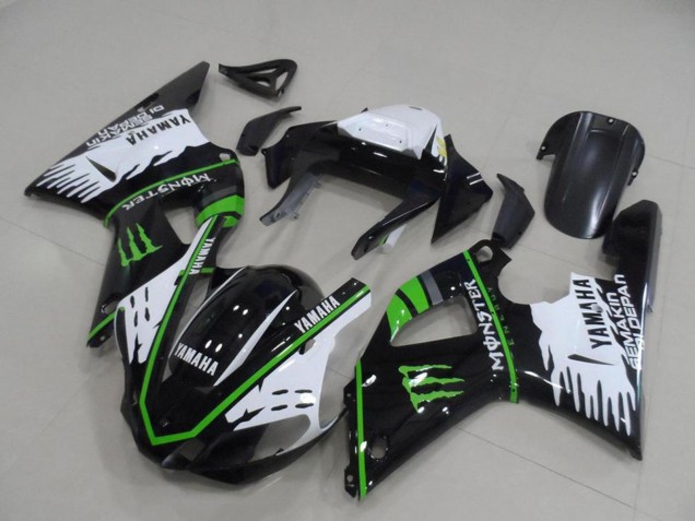 Weiß Schwarz Grün Monster 2000-2001 Yamaha YZF R1 Motorrad Verkleidung