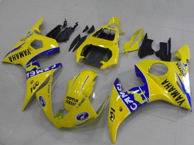 Gelb Blau Kamel 2003-2004 Yamaha YZF R6 Motorrad Verkleidung