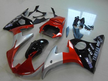 Rot Silber Glänzendes Schwarz 2003-2004 Yamaha YZF R6 Motorrad Verkleidung