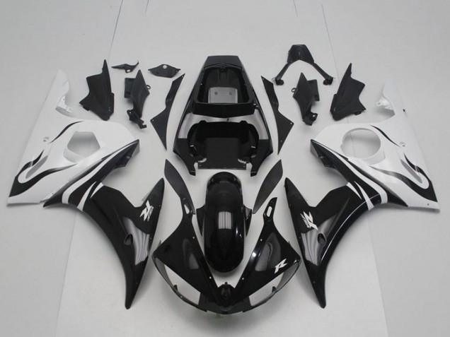 Weiß Glänzendes Schwarz 2003-2004 Yamaha YZF R6 Motorrad Verkleidung
