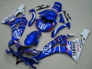 Weiß Blau Fiat Motul Michelin 2006-2007 Yamaha YZF R6 Motorrad Verkleidung