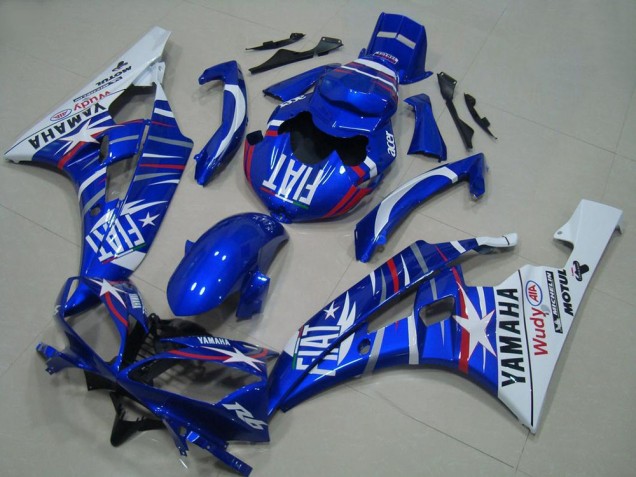 Weiß Blau Fiat Motul Michelin 2006-2007 Yamaha YZF R6 Motorrad Verkleidung