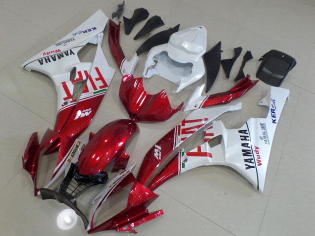 Weiß Rot Fiat Yamalube 2006-2007 Yamaha YZF R6 Motorrad Verkleidung