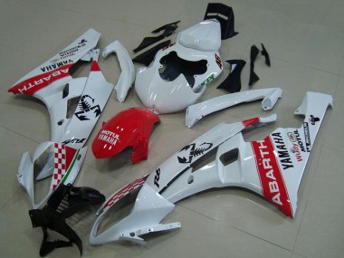 Weiß Rot Motul Michelin Abarth 2006-2007 Yamaha YZF R6 Motorrad Verkleidung