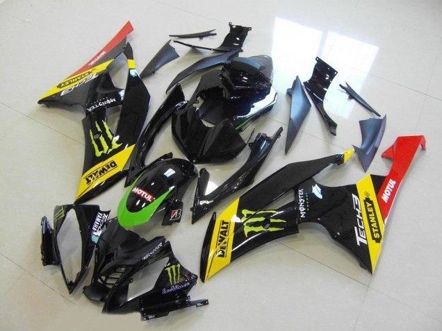 Gelb Rot Glänzendes Schwarz Grün Monster Motul 2008-2016 Yamaha YZF R6 Motorrad Verkleidung