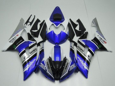 Weiß Blau Silber Schwarz Monster ENEOS Yamalube Semakin Didepan 2008-2016 Yamaha YZF R6 Motorrad Verkleidung
