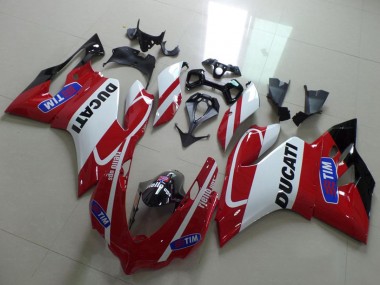 Weiß Rot Tim 2011-2014 Ducati 1199 Motorrad Verkleidung