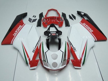 Weiß Rot Grün Glänzendes Schwarz 2003-2004 Ducati 749 Motorrad Verkleidung