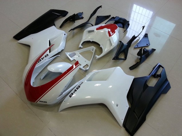 Weiß Rot Matt Schwarz 2007-2014 Ducati 848 Motorrad Verkleidung