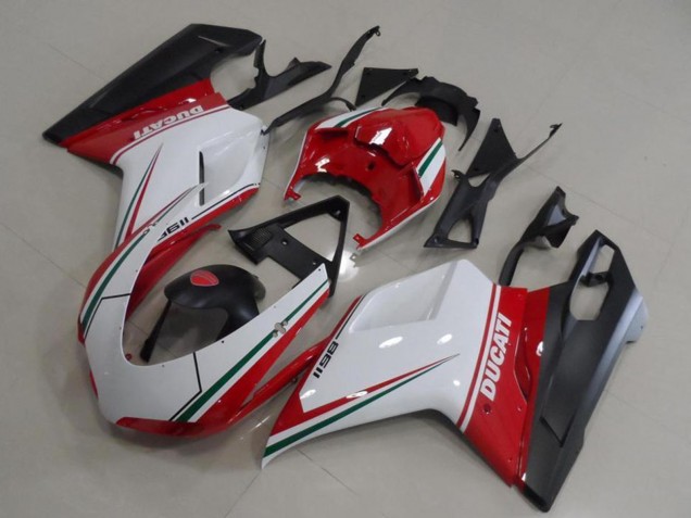 Weiß Rot Grün Matt Schwarz 2007-2014 Ducati 1198 Motorrad Verkleidung