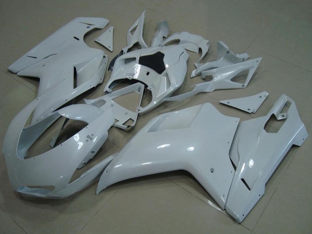 Glänzendes Weiß 2007-2014 Ducati 848 1098 1198 Motorrad Verkleidung