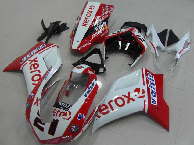 Weiß Rot Glänzendes Schwarz Valsir Xerox OEM Stil 21 2007-2014 Ducati 848 1098 1198 Motorrad Verkleidung