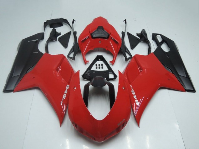 Rot Matt Schwarz OEM Stil 2007-2014 Ducati 848 Motorrad Verkleidung