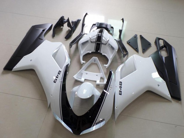 Weiß Matt Schwarz 2007-2014 Ducati 848 Motorrad Verkleidung