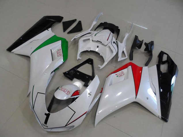 Glänzendes Weiß Rot Grün Glänzendes Schwarz 2007-2014 Ducati 848 1098 1198 Motorrad Verkleidung
