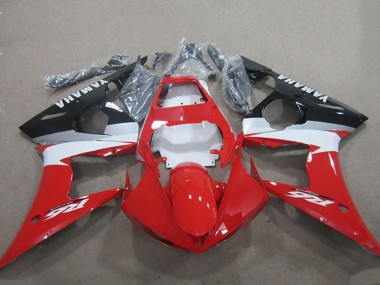 Rot Weiß Glänzendes Schwarz 2003-2004 Yamaha YZF R6 Motorrad Verkleidung Kit