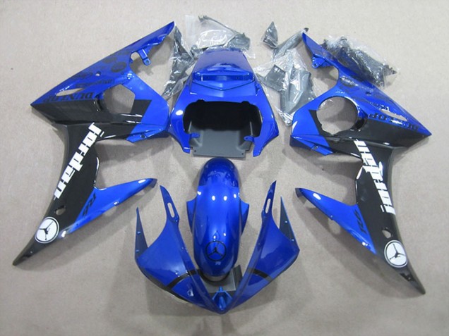 Blau Glänzendes Schwarz Jordan 2003-2004 Yamaha YZF R6 Motorrad Verkleidung