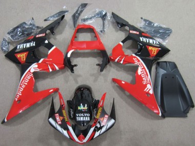 Rot Weiß Glänzendes Schwarz Santunder Fimer Volvo 2003-2004 Yamaha YZF R6 Motorrad Verkleidung