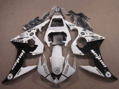 Weiß Glänzendes Schwarz Jordan Dunlop 2003-2004 Yamaha YZF R6 Motorrad Verkleidung