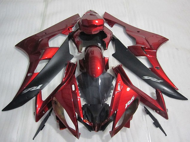 Rot Matt Schwarz 2006-2007 Yamaha YZF R6 Motorrad Verkleidung