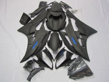 Matt Schwarz Blau Aufkleber 2006-2007 Yamaha YZF R6 Motorrad Verkleidung