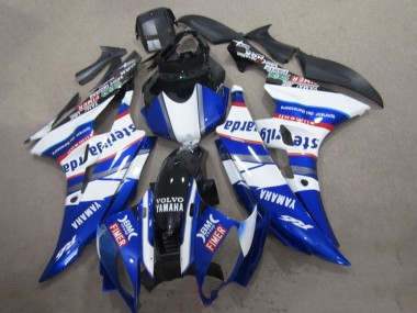 Weiß Blau Rot Sterilgarda Volvo Fimer 2006-2007 Yamaha YZF R6 Motorrad Verkleidung