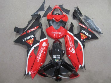 Rot Weiß Glänzendes Schwarz Volvo Santunder Fimer 2008-2016 Yamaha YZF R6 Motorrad Verkleidung