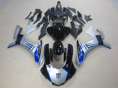 Silber Blau Glänzendes Schwarz Monster 2015-2019 Yamaha YZF R1 Motorrad Verkleidung