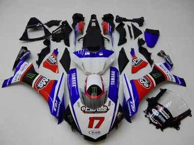 Weiß Blau Rot Schwarz Grün Monster 2015-2019 Yamaha YZF R1 Motorrad Verkleidung