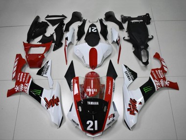 Weiß Rot Glänzendes Schwarz Grün Monster Motul YSP 2015-2019 Yamaha YZF R1 Motorrad Verkleidung