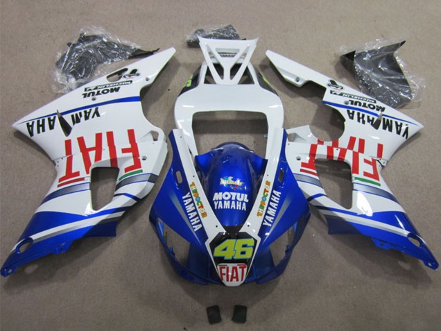Weiß Blau Rot Motul Fiat 46 1998-1999 Yamaha YZF R1 Motorrad Verkleidung