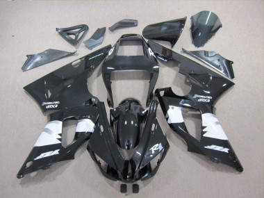 Glänzendes Schwarz Weiß 1998-1999 Yamaha YZF R1 Motorrad Verkleidung