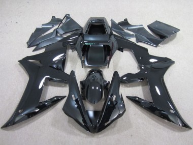 Glänzendes Schwarz Schlichtes 2002-2003 Yamaha YZF R1 Motorrad Verkleidung
