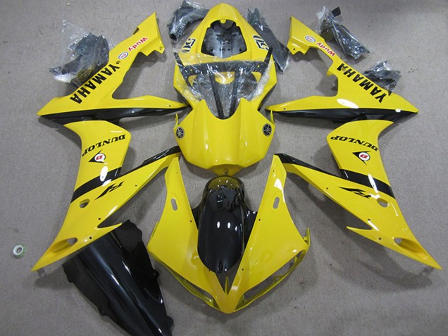 Gelb Glänzendes Schwarz Dunlop 2004-2006 Yamaha YZF R1 Motorrad Verkleidung