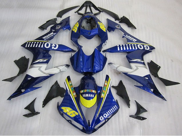 Blau Gelb Weiß Go 46 2004-2006 Yamaha YZF R1 Motorrad Verkleidung